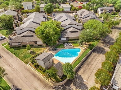 Bird's eye view of a pool