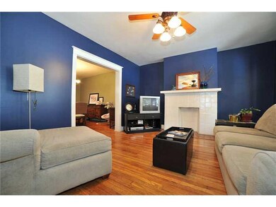 Living Room. Decorative fireplace, bright and spac