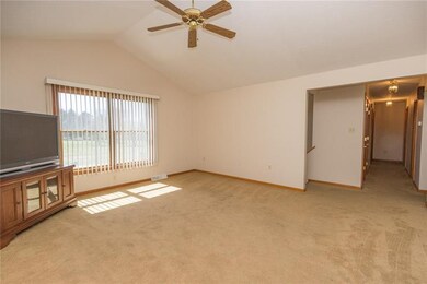 View of main level, including living room and hall