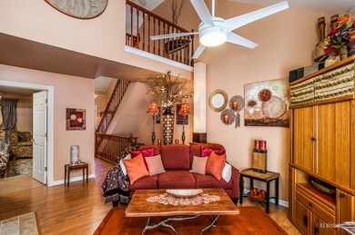 dramatic vaulted ceilings in living room