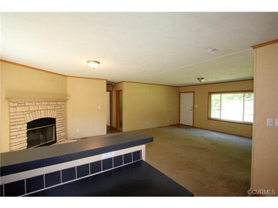 Looking out into the living room from the kitchen.