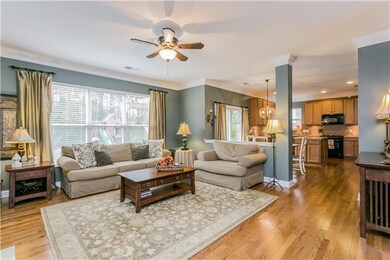 Modern open floor plan is chic and functional, neutral colors throughout