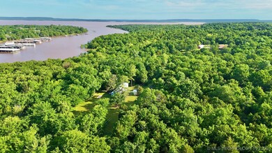 Drone / aerial view of a nearby body of water and