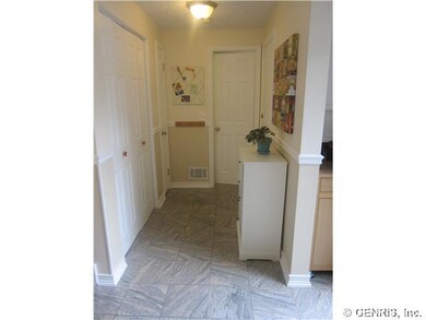 Kitchen. Kitchen view leading to powder room and g
