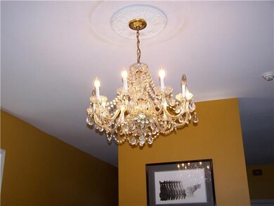 Chandelier stays with house.  Beautiful.