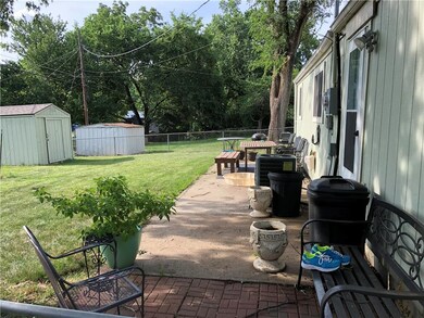 Nice patio seating in backyard