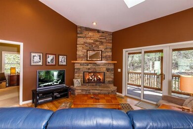 Gorgeous floor to ceiling rock gas fireplace