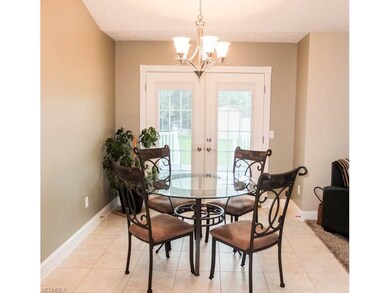 Dining room with French doors to the back deck.