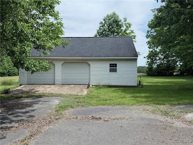View of detached garage