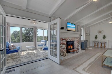 Fireplace to  Sunroom