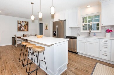 updated kitchen with bar seating