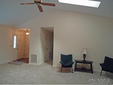 Vaulted ceiling in living rm