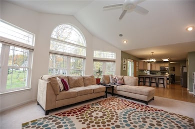 walls of glass in the family/great room, ceiling f