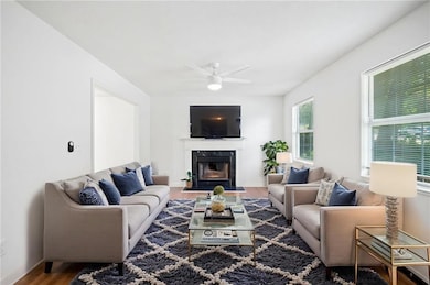 Virtually staged family room