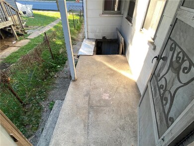 side porch and basement access