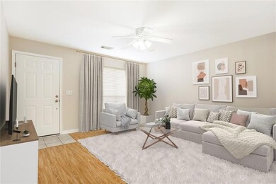 Virtually staged den area