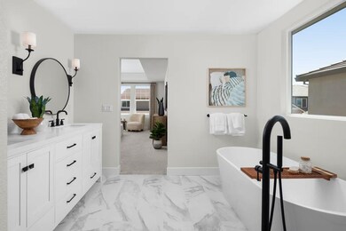 Primary bath with freestanding tub