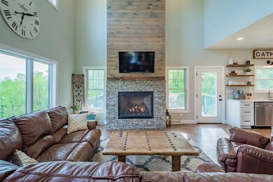 Floor-to-ceiling fireplace.
