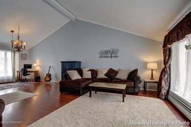 Living Room with Vaulted Ceiling