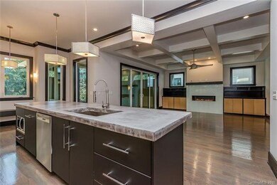 Large Island with concrete countertops.