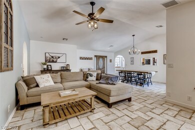 Living Room with Vaulted Ceiling