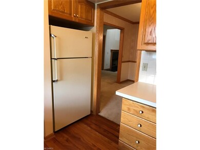 View of kitchen into the dining room