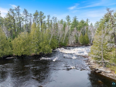 Water view with a heavily wooded area