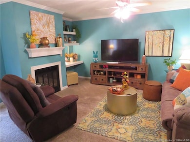 Living Area with Gas Burning Fireplace