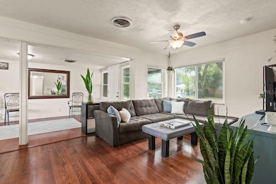 Living room with hardwood floors