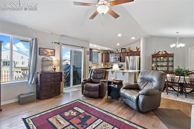 Living Room with the Kitchen and Dining area in th