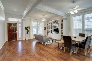 A look back towards the front door show the great built-ins. The front room can really be changed to fit the needs of it's new owner.