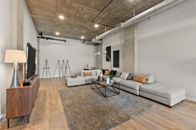 Living room featuring wood finished floors and a 