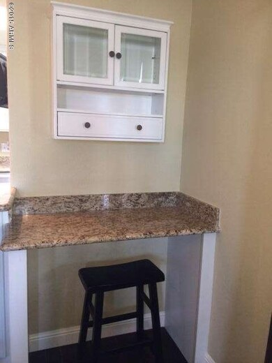 Built in desk or food serving area