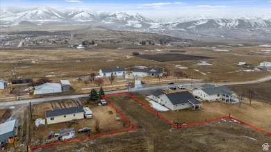 Aerial view with a mountain view