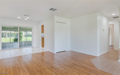 Spare room featuring recessed lighting and light wood-type flooring
