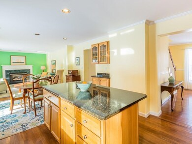 Kitchen with center island is set up...