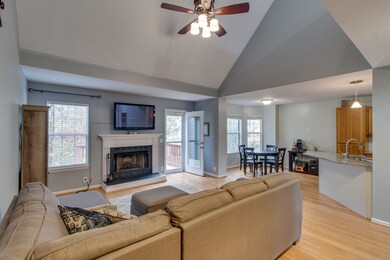 Wood burning and gas fireplace.