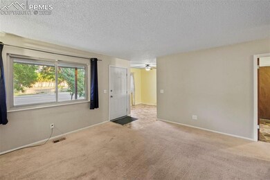 Unfurnished room with a textured ceiling, carpet, and ceiling fan