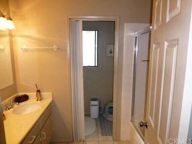 Upstairs double sink bath with tub and shower