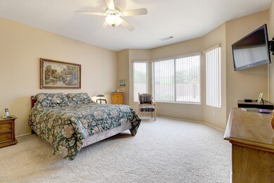 Master bedroom w/ bay window