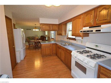 Kitchen view from the garage entrance.