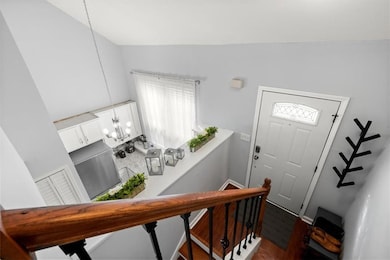 Entrance foyer featuring dark hardwood / wood-styl