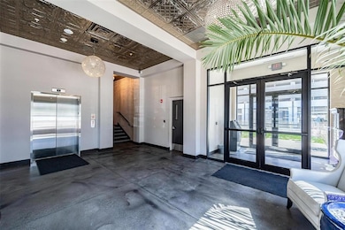Entrance to elevator and stairs.