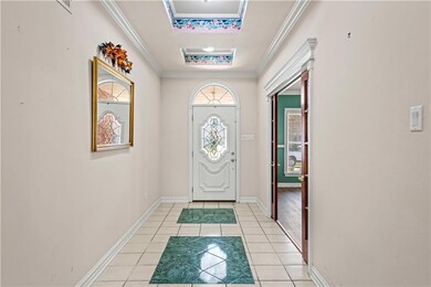 FOYER WITH COFFERED CEILINGS