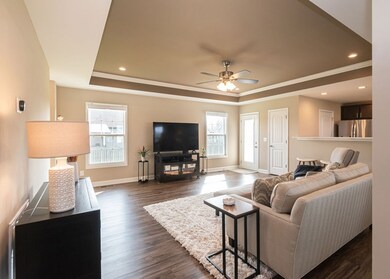 Look at the beautiful floors and trey ceiling as you enter your new home.