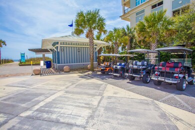 Golf cart parking at the beach