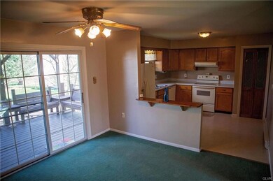 View from dining room into kitchen