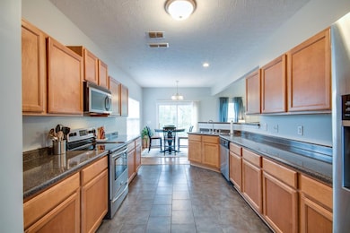 Tile floors make for easy clean up and low maintenance! 