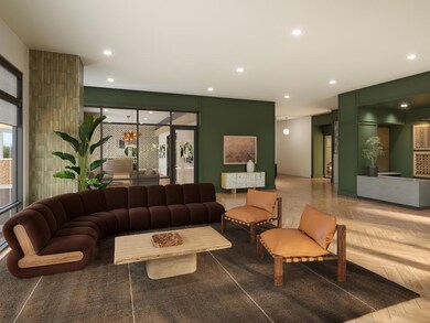 Ground-level resident lobby with 24-hour concierge, work-friendly spaces, and a welcoming atmosphere. Designed to create a comfortable transition between home, amenities, and outdoor spaces.