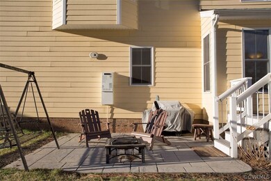 rear stamped concrete patio